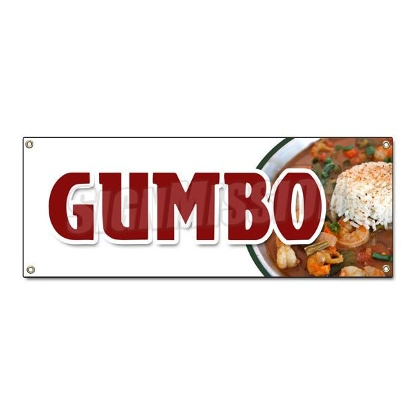 Signmission GUMBO BANNER SIGN louisiana creole andouille sausage homemade shrimp B-Gumbo - main